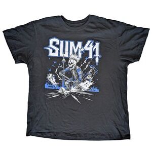 Sum 41 Black XL t-shirt short sleeve skeletal hockey player graphic Toronto